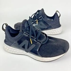 New Balance Women 8 Fresh Foam Cruz 
Black velvet gold sneakers running